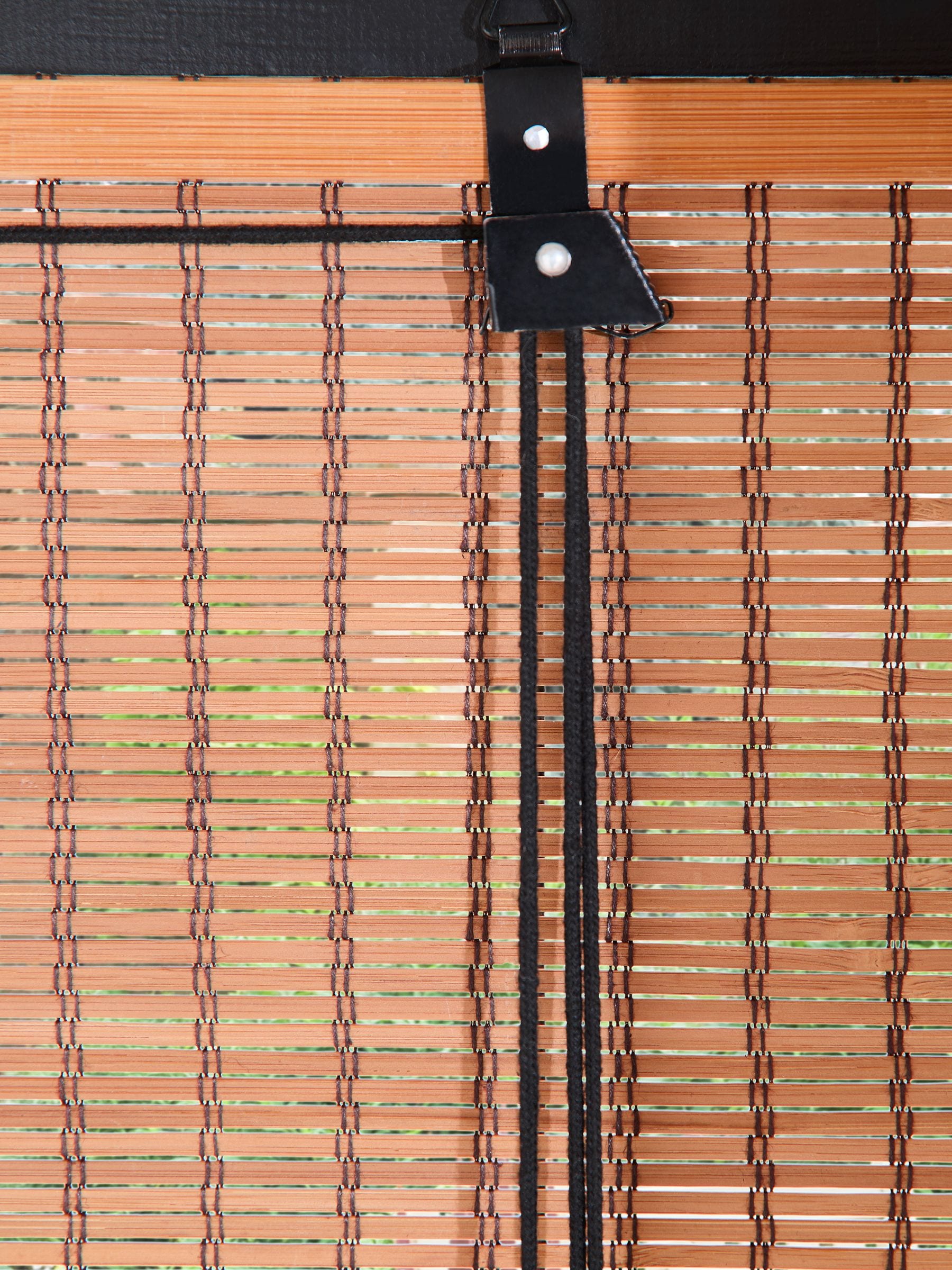 Bamboo roller blind natural black ready made - UK version