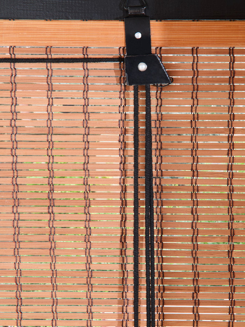 Bamboo roller blind natural black ready made - UK version