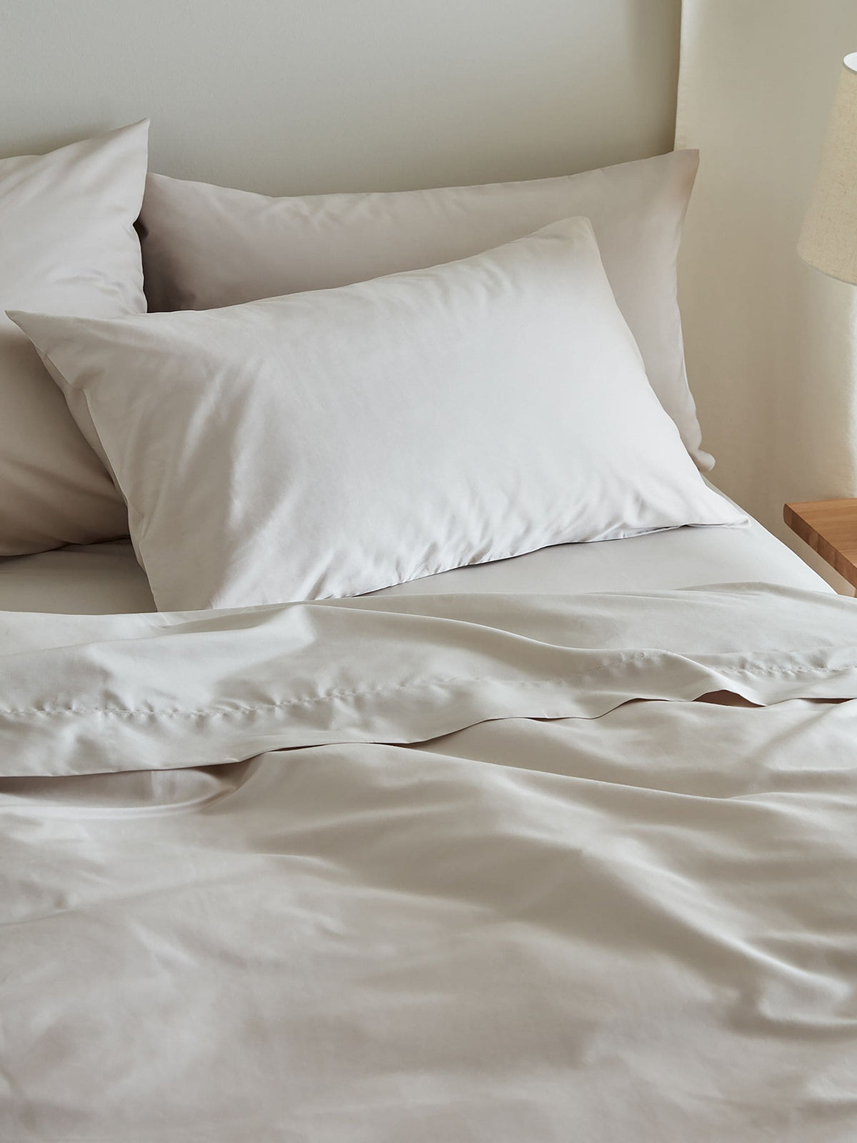 Bedfolk Luxe 100% Cotton Sateen Pillowcases (Set of 2, King, White)