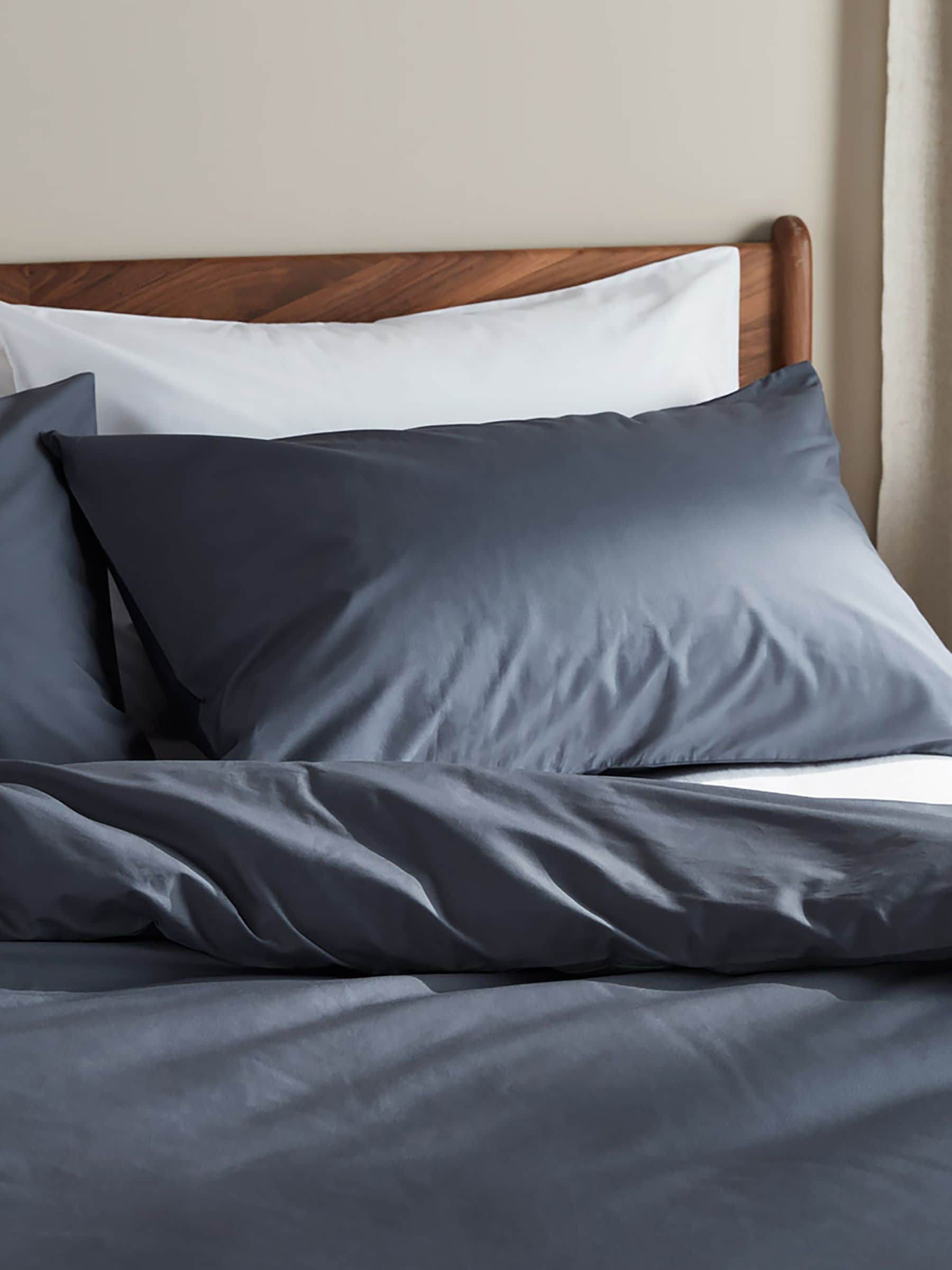 Bedfolk Luxe 100% Cotton Sateen Pillowcases (Set of 2, King, White)