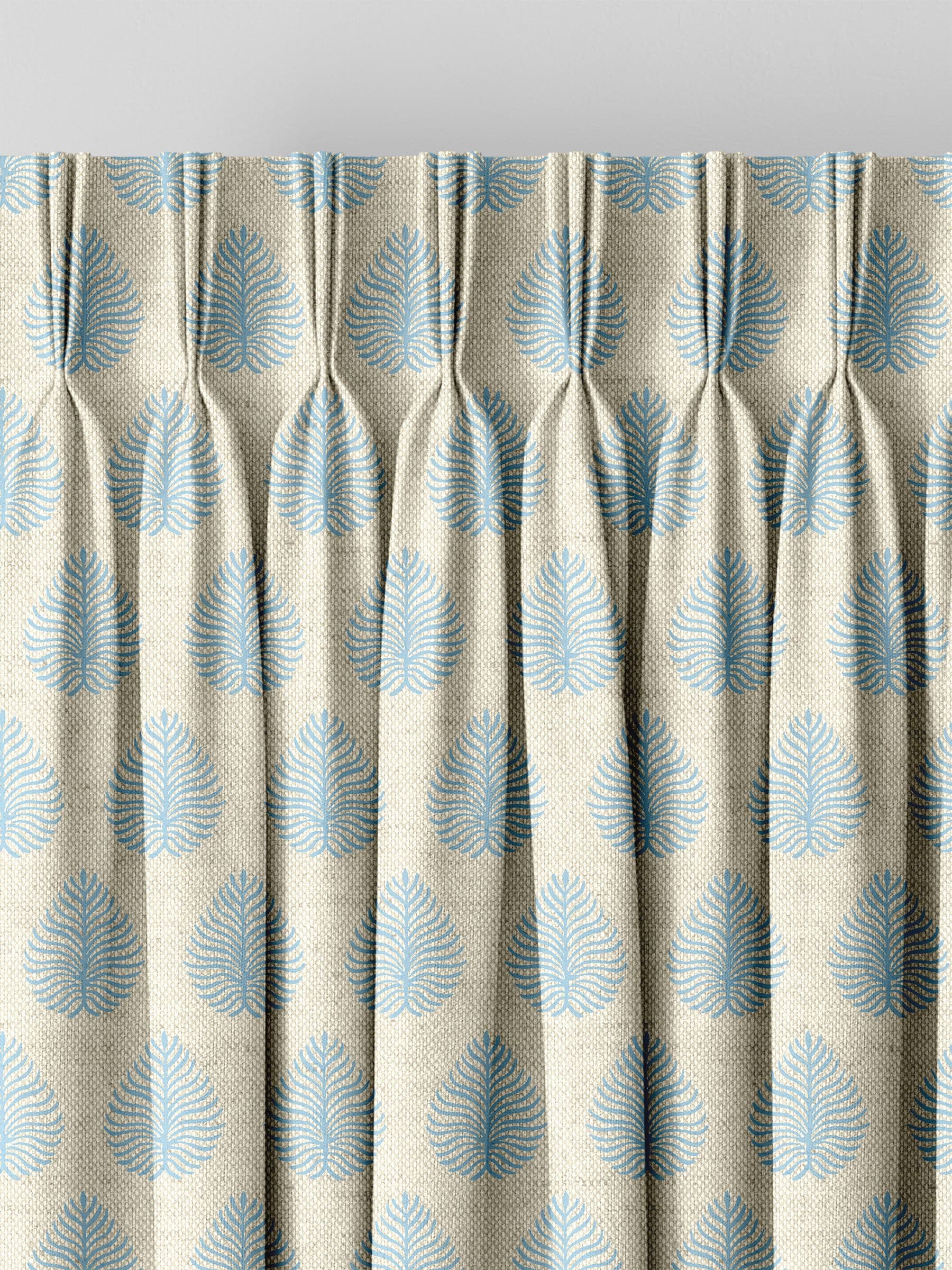 Emily Bond Sky Blue Jaipur made to measure curtains UK version