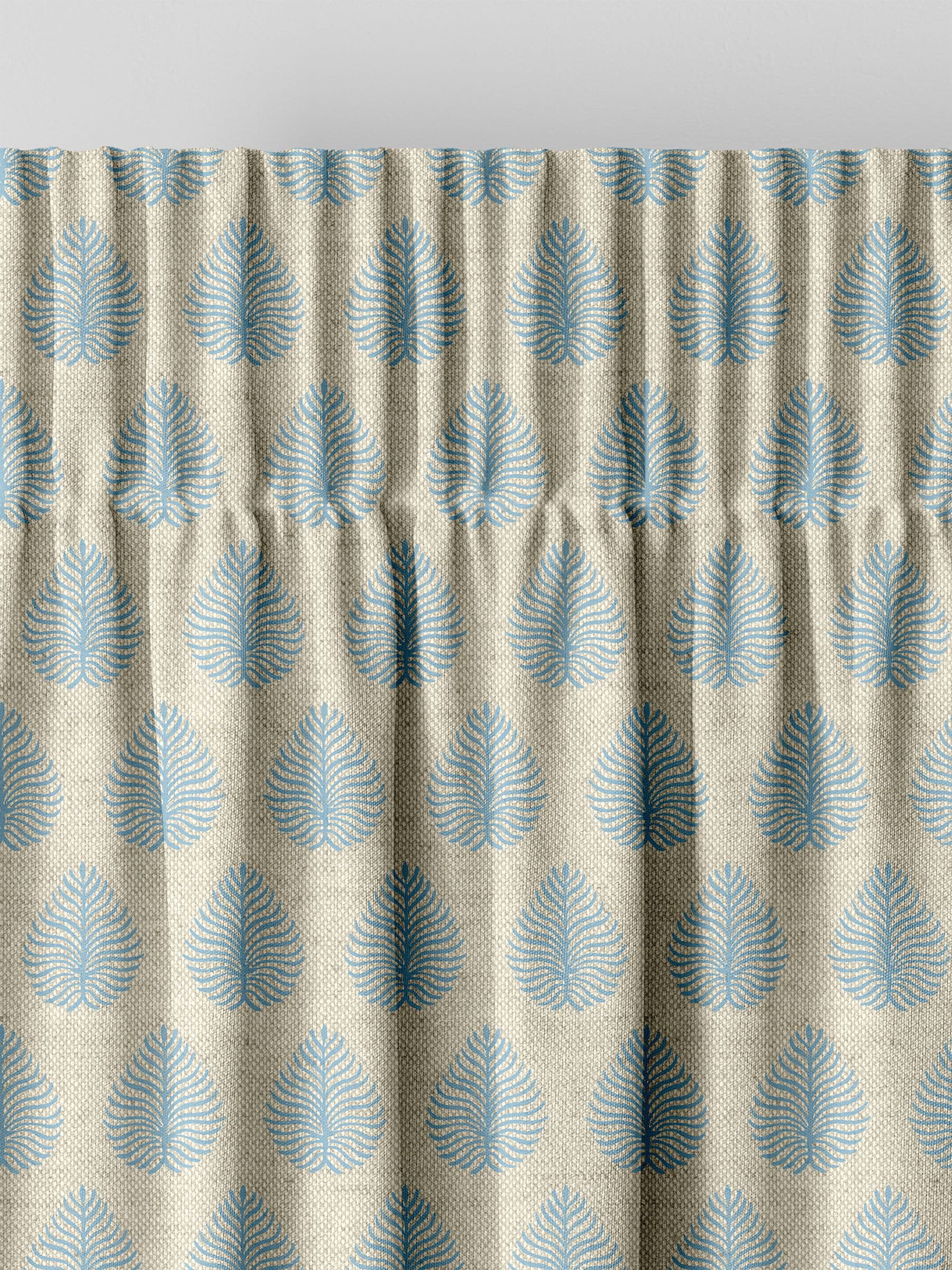 Emily Bond Sky Blue Jaipur made to measure curtains UK version