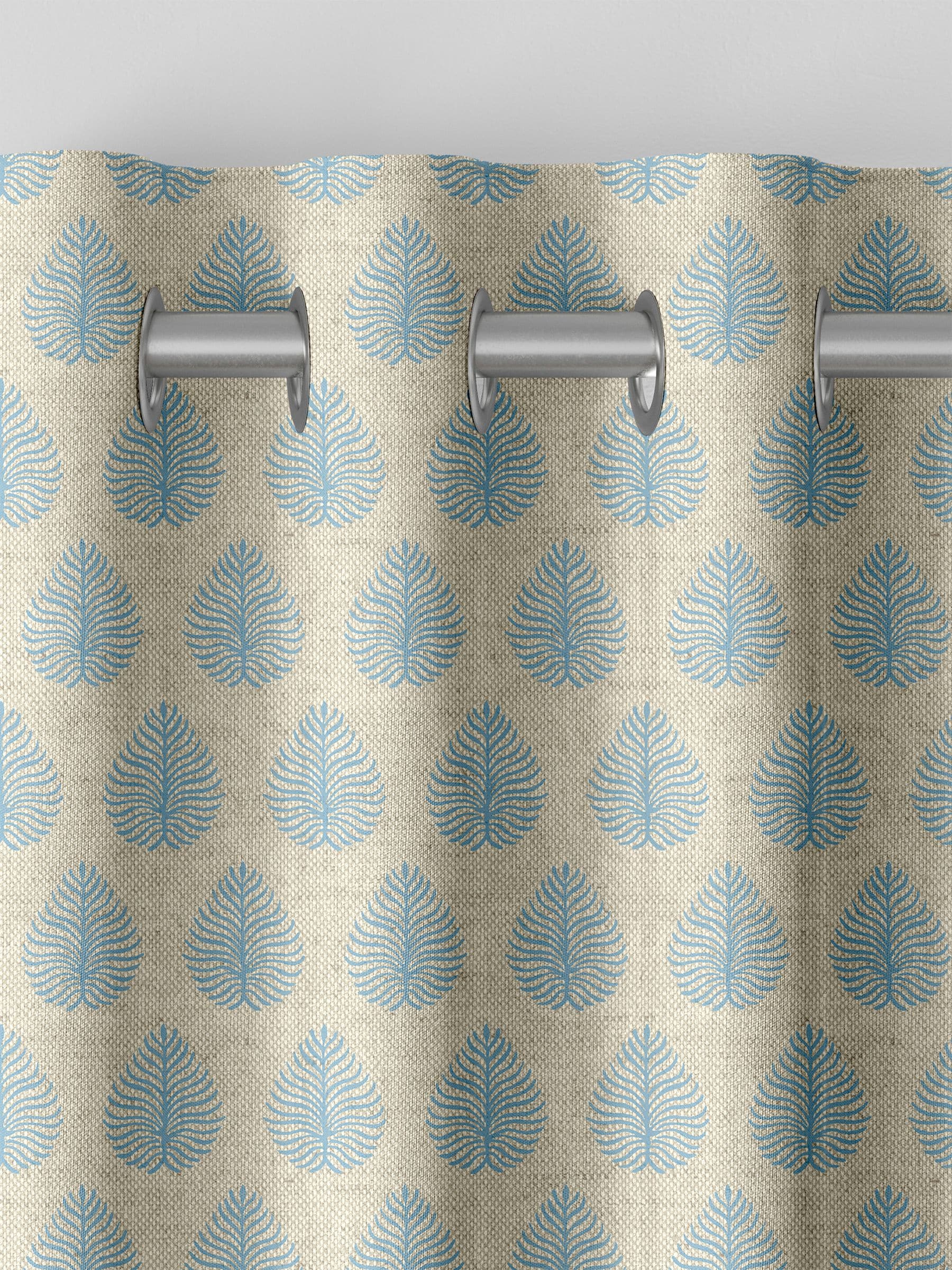 Emily Bond Sky Blue Jaipur made to measure curtains UK version