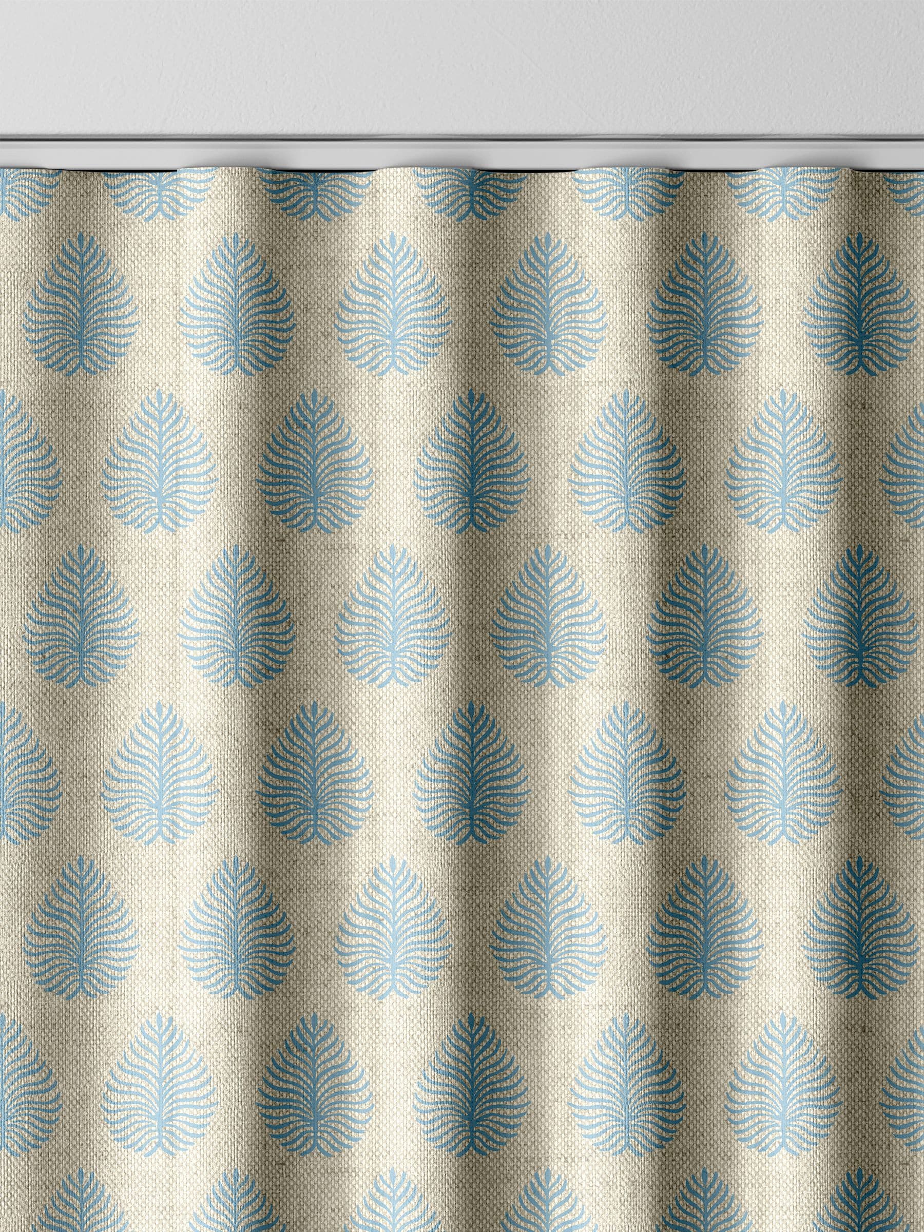 Emily Bond Sky Blue Jaipur made to measure curtains UK version