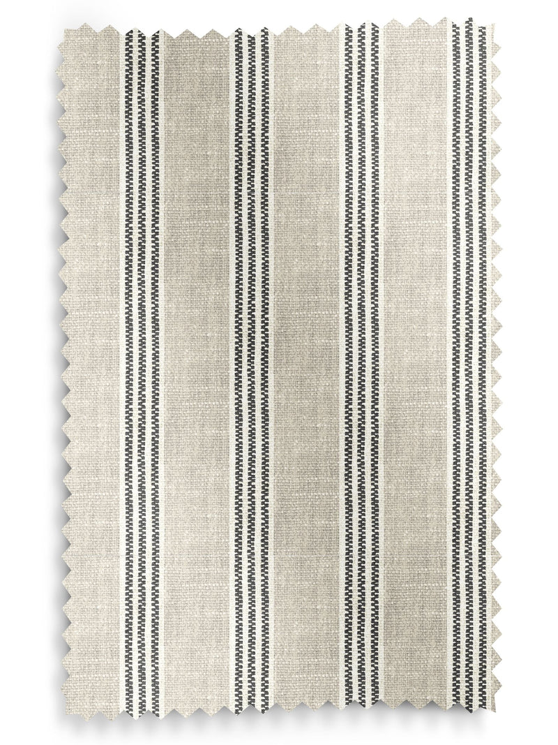 Emily Bond curtains charcoal George stripe print, UK version