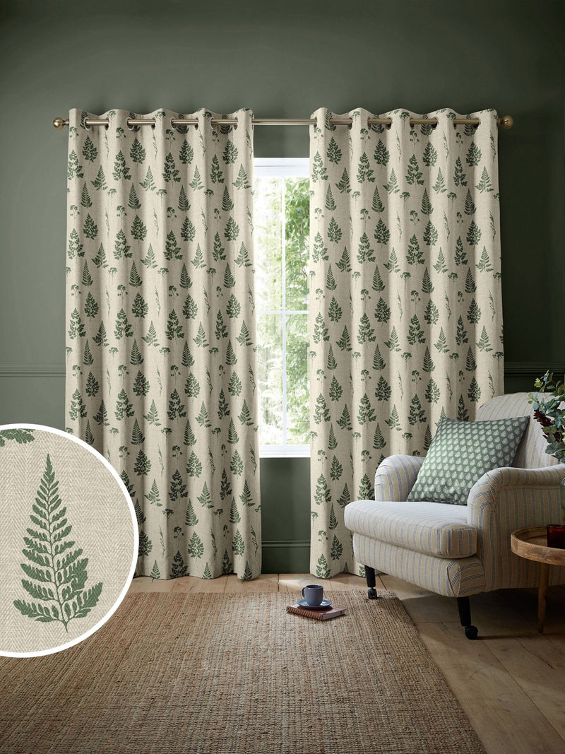 Emily Bond Green Tynesfield made to measure curtains (British brand)