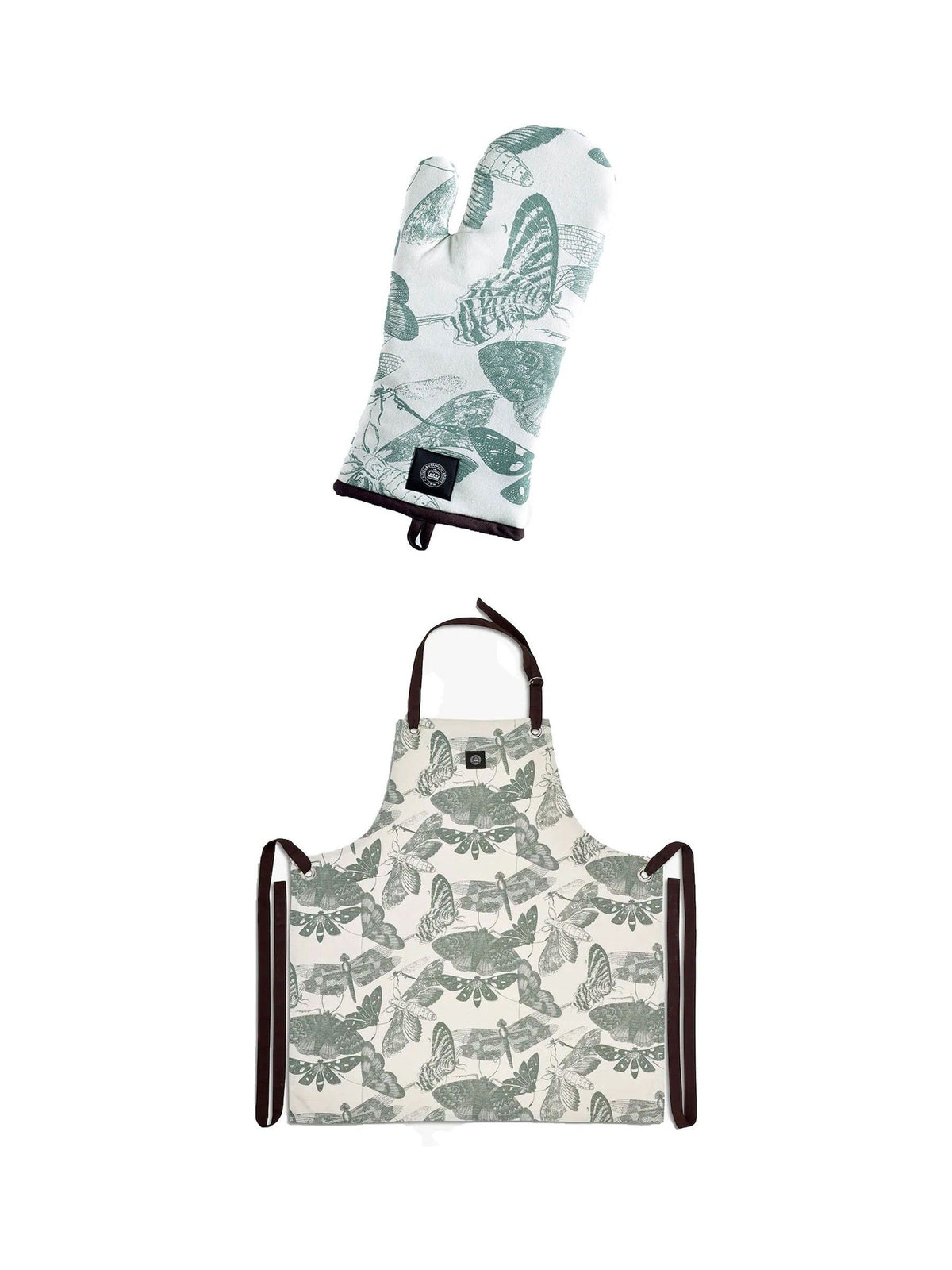 Kew Gardens Green Living Jewels oven glove and apron set, UK version