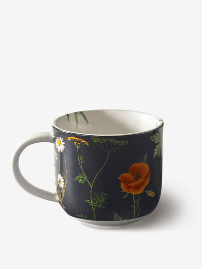 Ensemble de 2 tasses bleu marine à fleurs sauvages