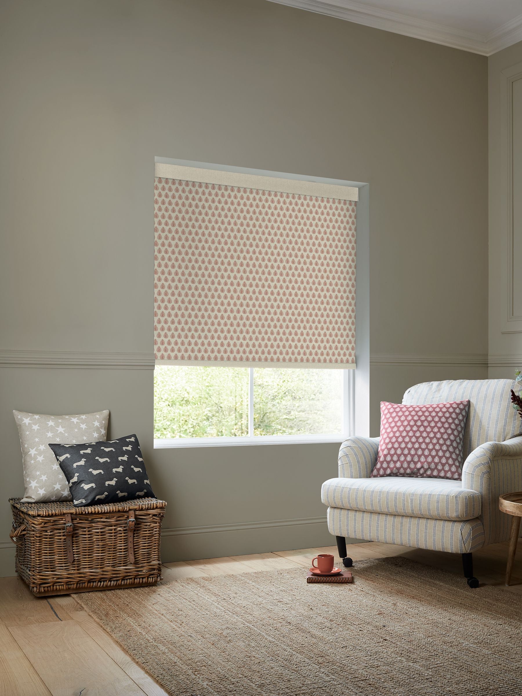 Emily Bond rust orange Jaipur made to measure roller blind (British brand)