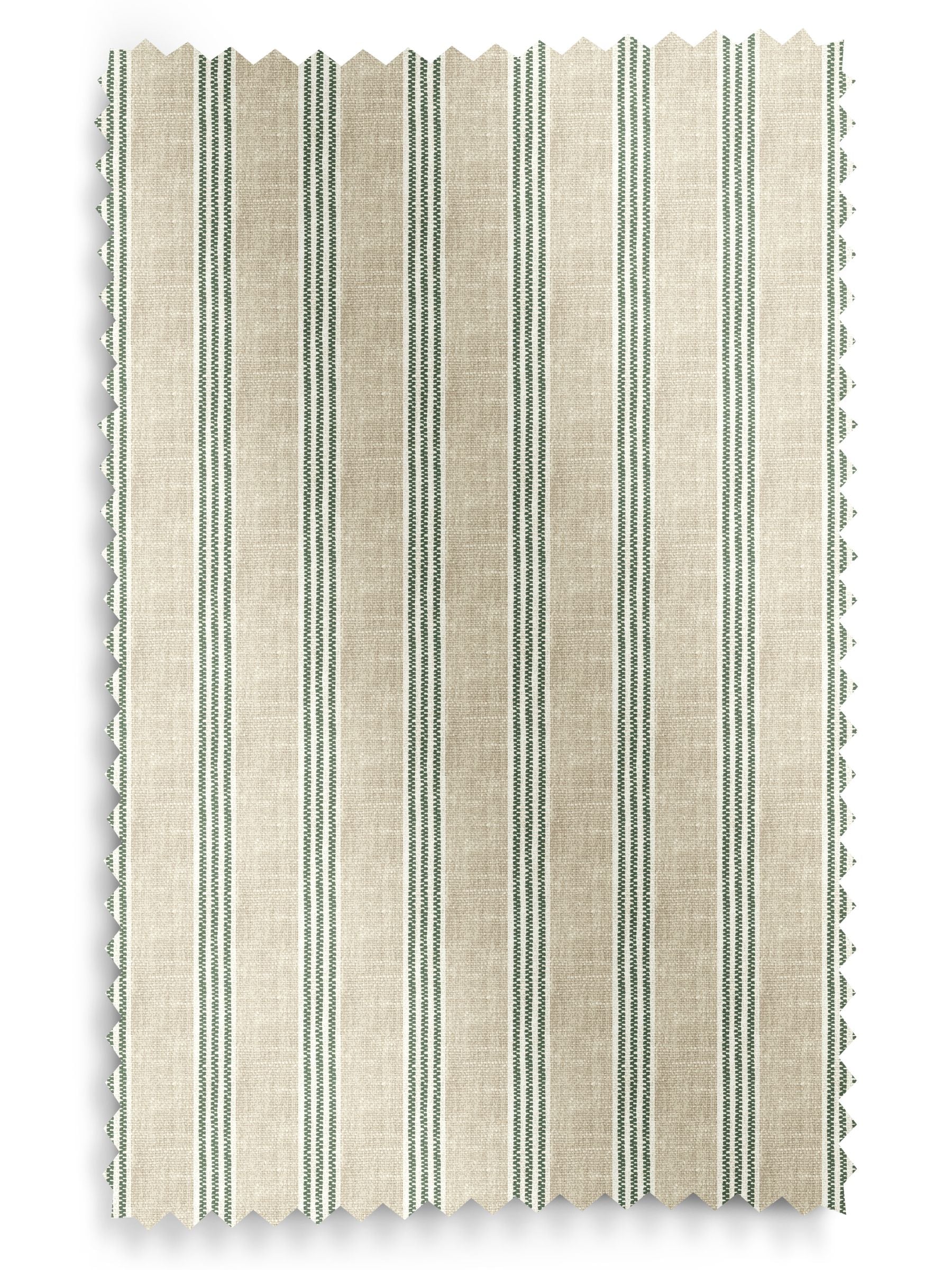 Emily Bond fern green George stripe roller blind, imported from the UK
