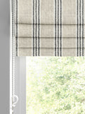Emily Bond roman blind charcoal grey printed stripe, imported from the UK