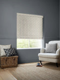 Emily Bond roman blind charcoal grey printed stripe, imported from the UK