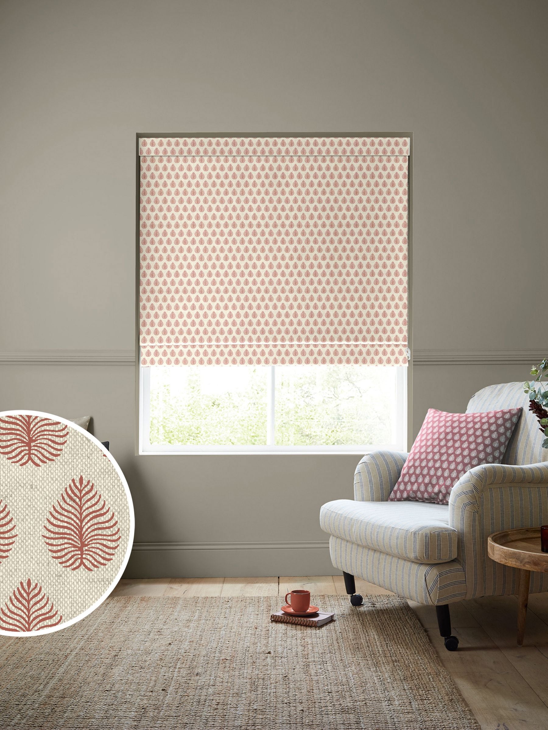 Emily Bond Rust Orange Jaipur roman blind made to measure, imported from the UK