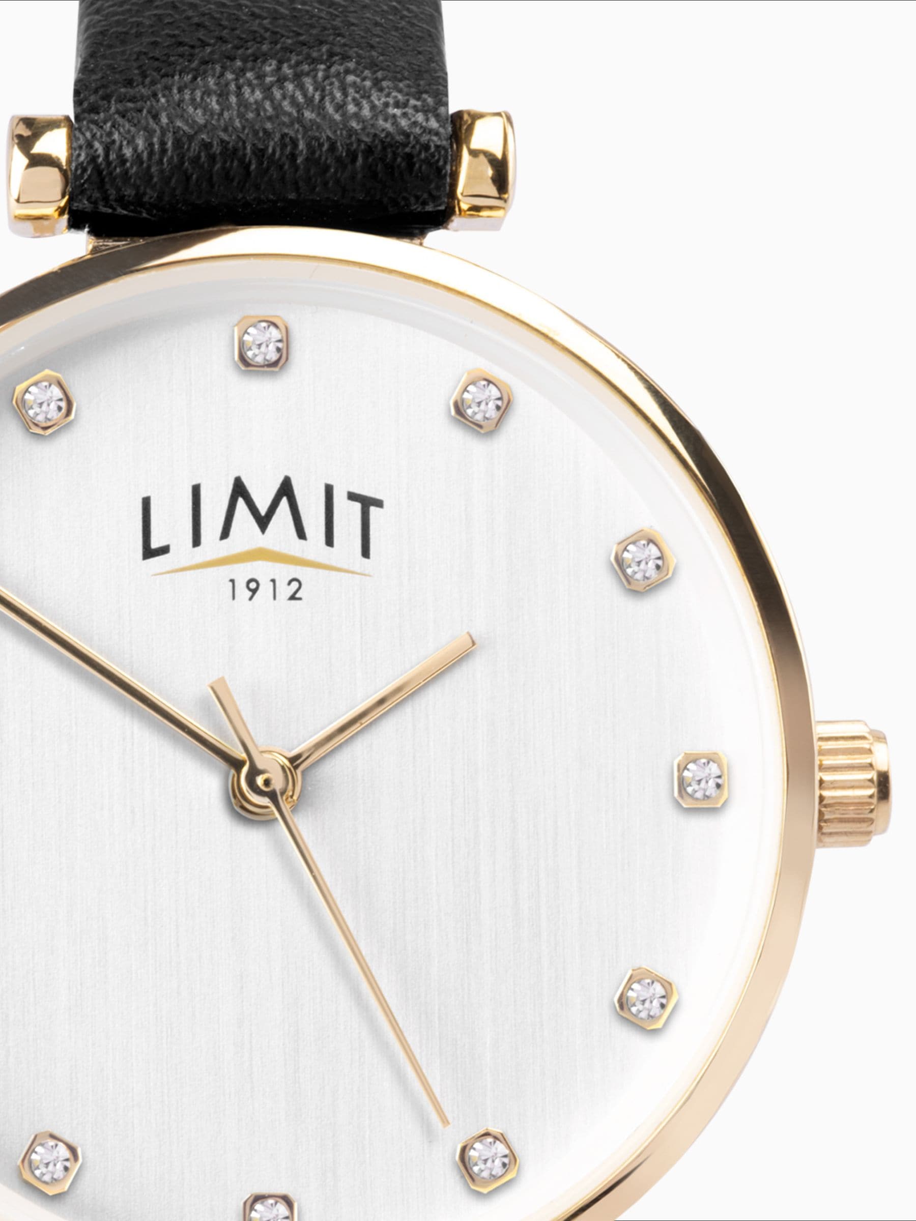 Limit ladies gold watch with black strap 30mm, UK version