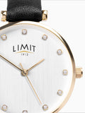 Limit ladies gold watch with black strap 30mm, UK version