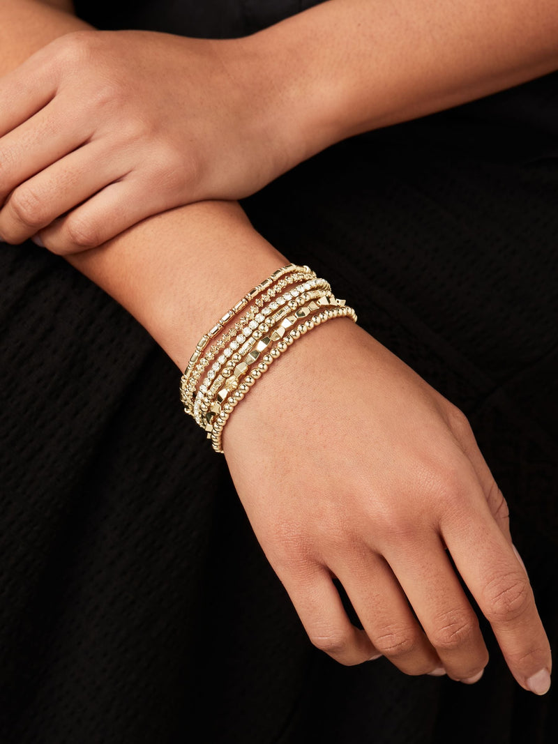 Gold Tone Sparkle Stretch Bracelets Pack, UK version