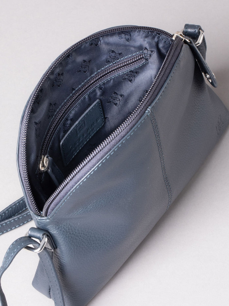 Lakeland Leather blue Elterwater cross-body bag - British product
