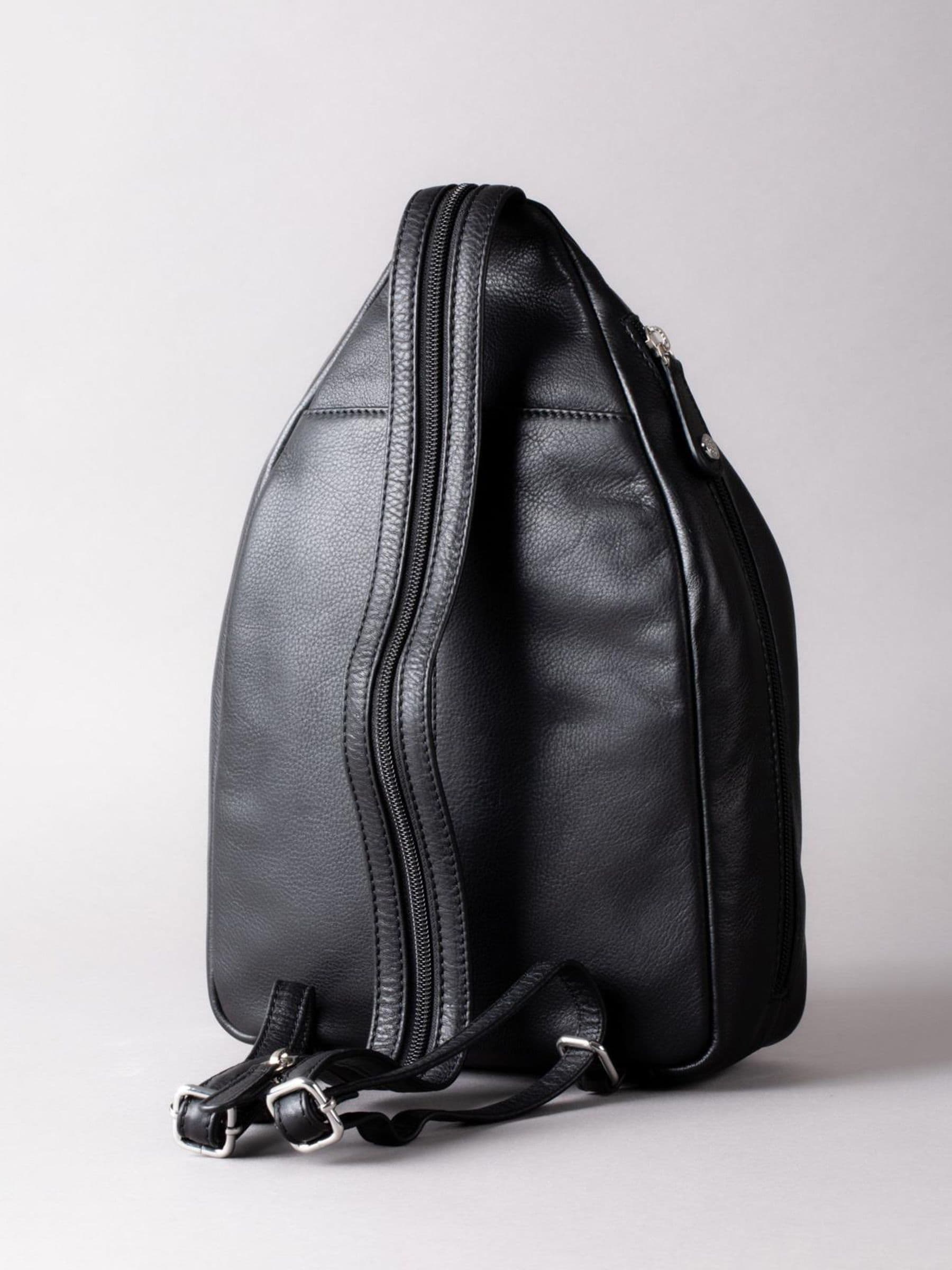 Lakeland Leather Langdale black leather backpack (British brand)