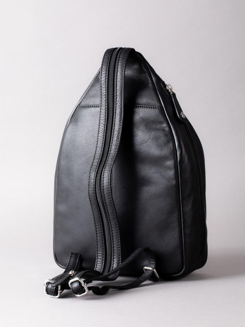 Lakeland Leather Langdale black leather backpack (British brand)