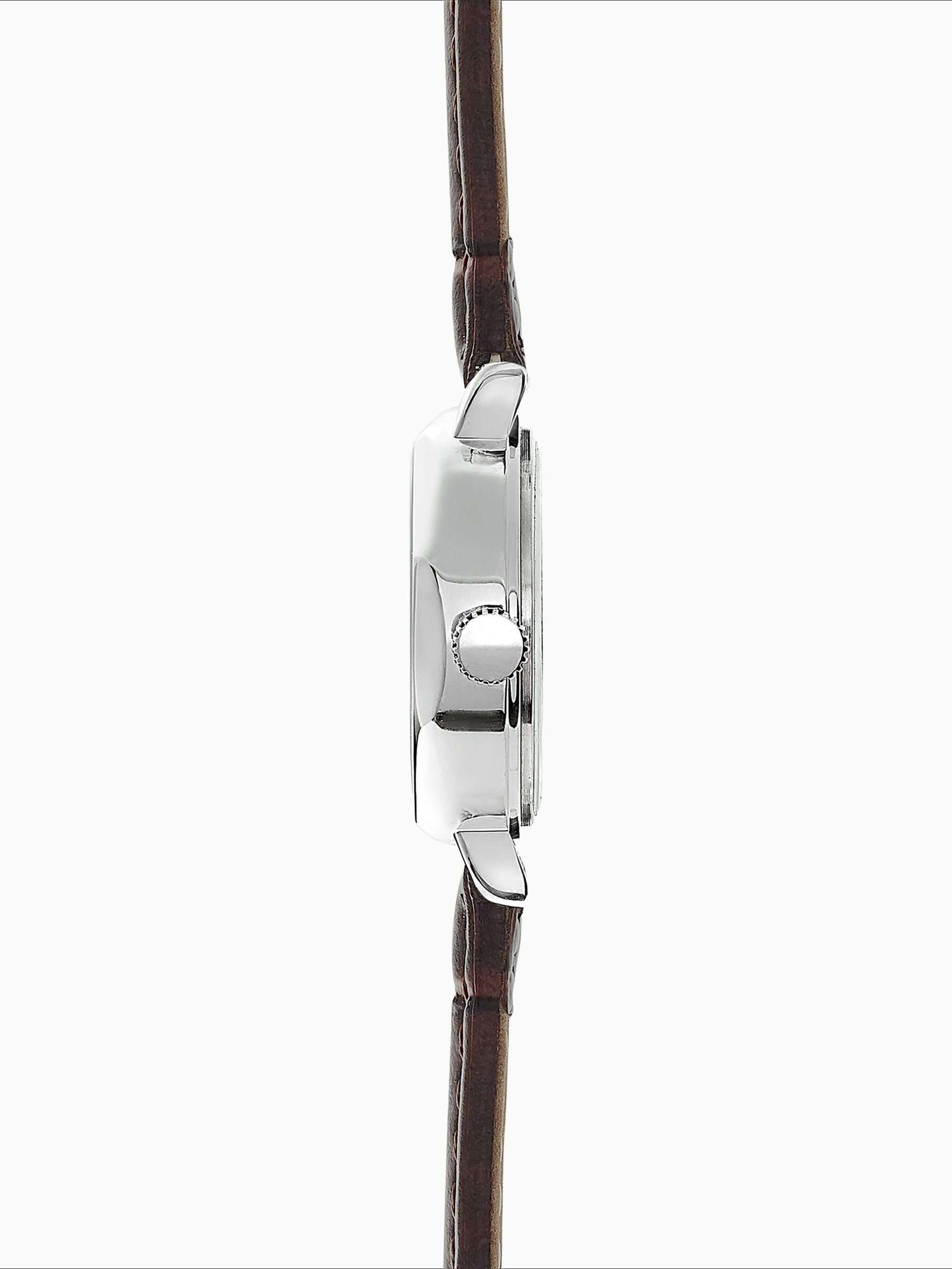 Limit ladies octagonal watch 26mm silver case brown strap, imported from the UK