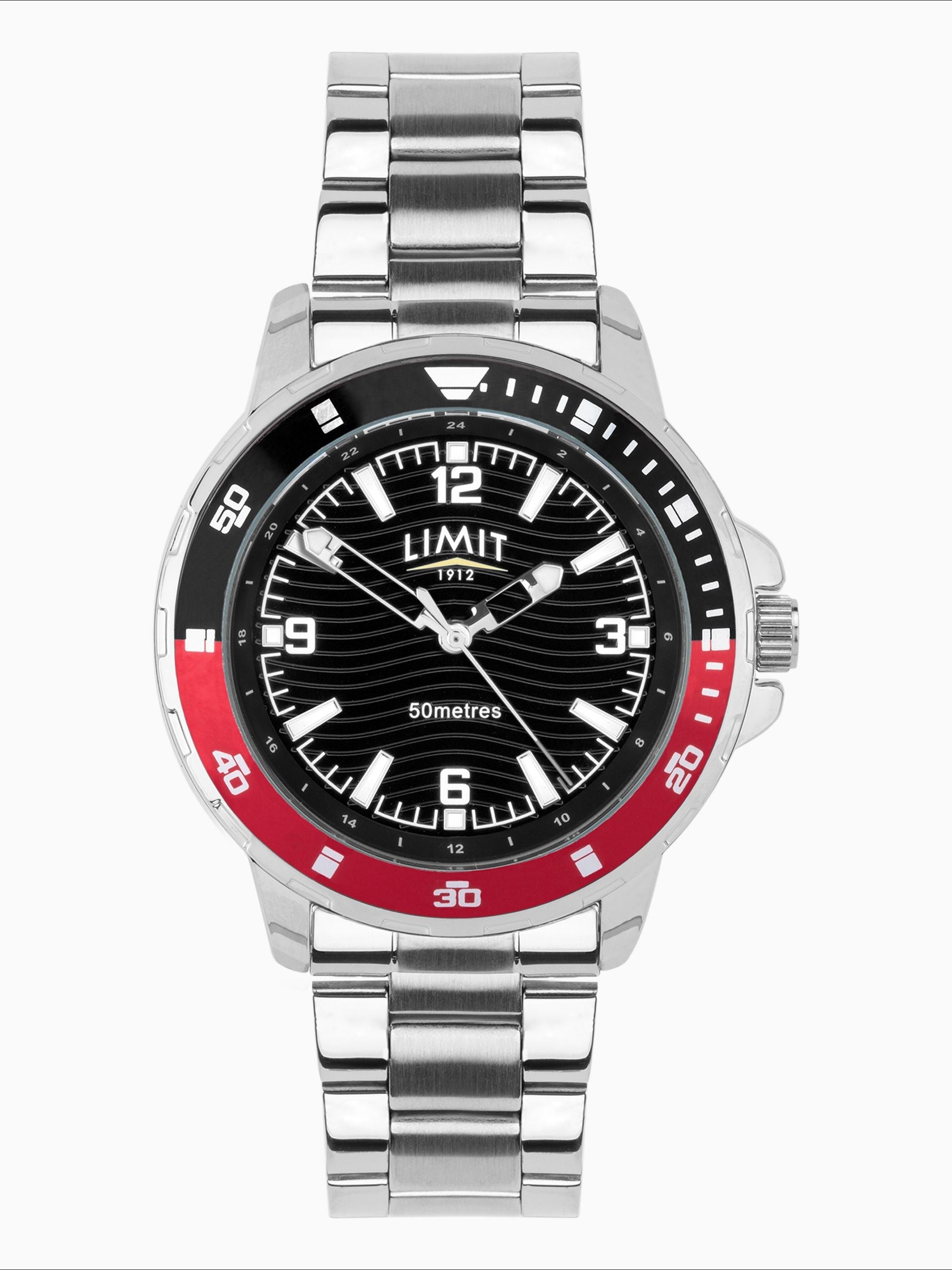 Limit men's analogue watch silver tone 42mm, UK version