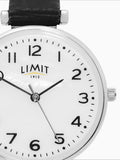 Limit women's analogue watch silver case black strap 30mm, imported from the UK