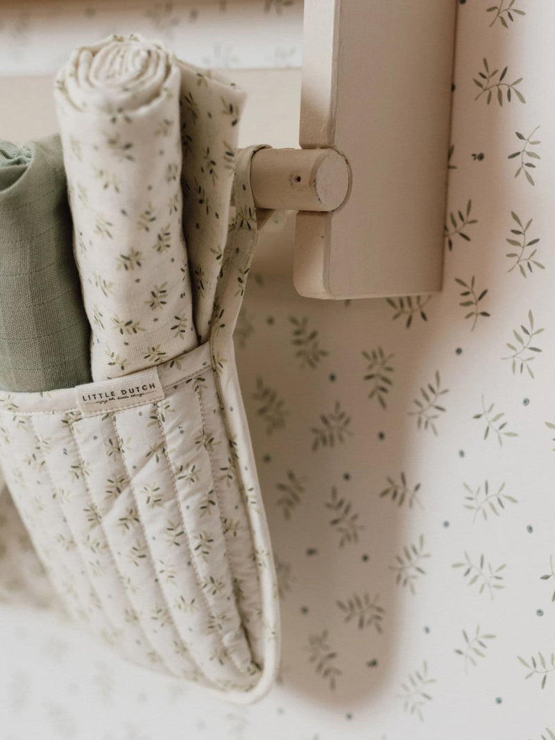 Little Dutch wallpaper sample white green blueberry leaves A4 - British product