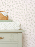 Little Dutch wallpaper sample white green blueberry leaves A4 - British product