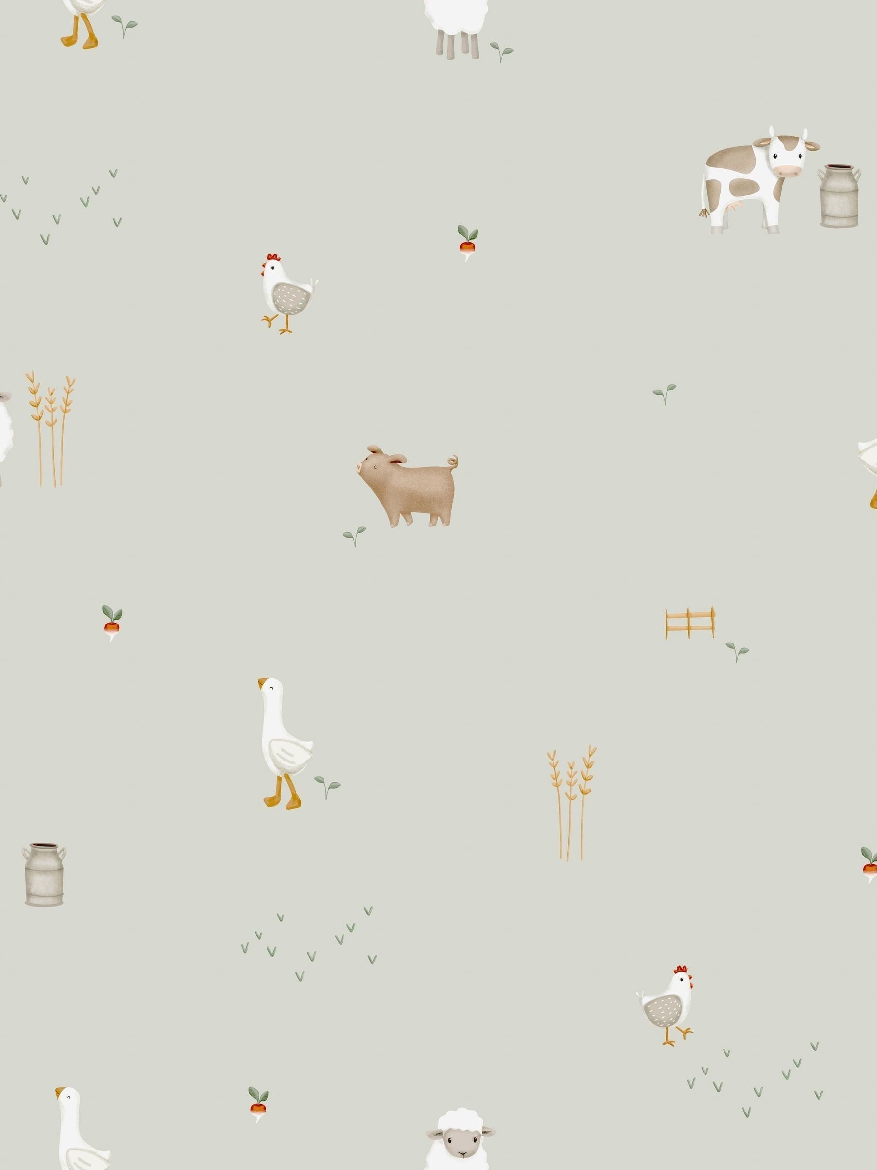 Little Dutch Little Farm wallpaper sample A4 (British brand)