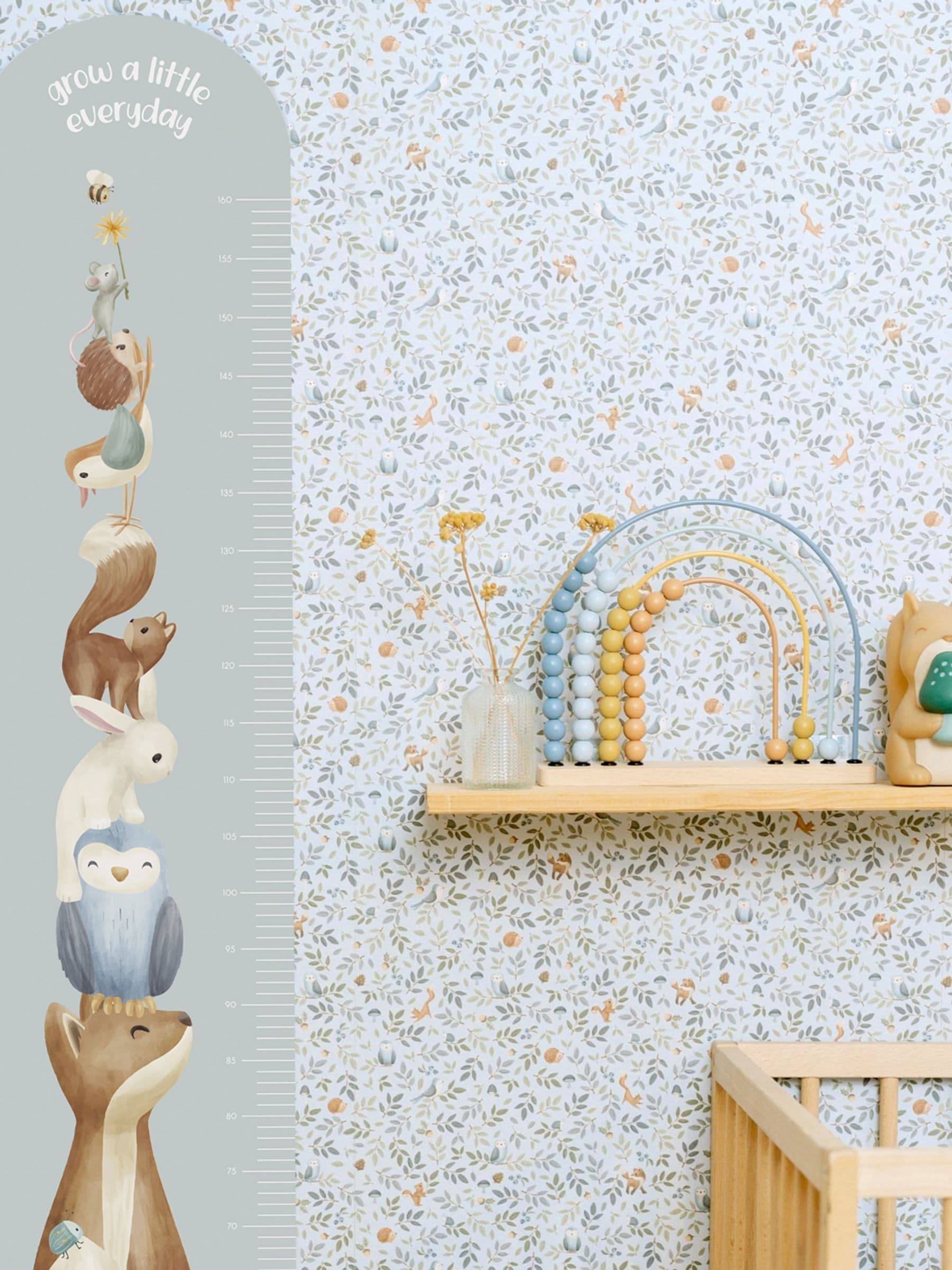 Little Dutch blue green forest adventure wallpaper A4 sample - British product