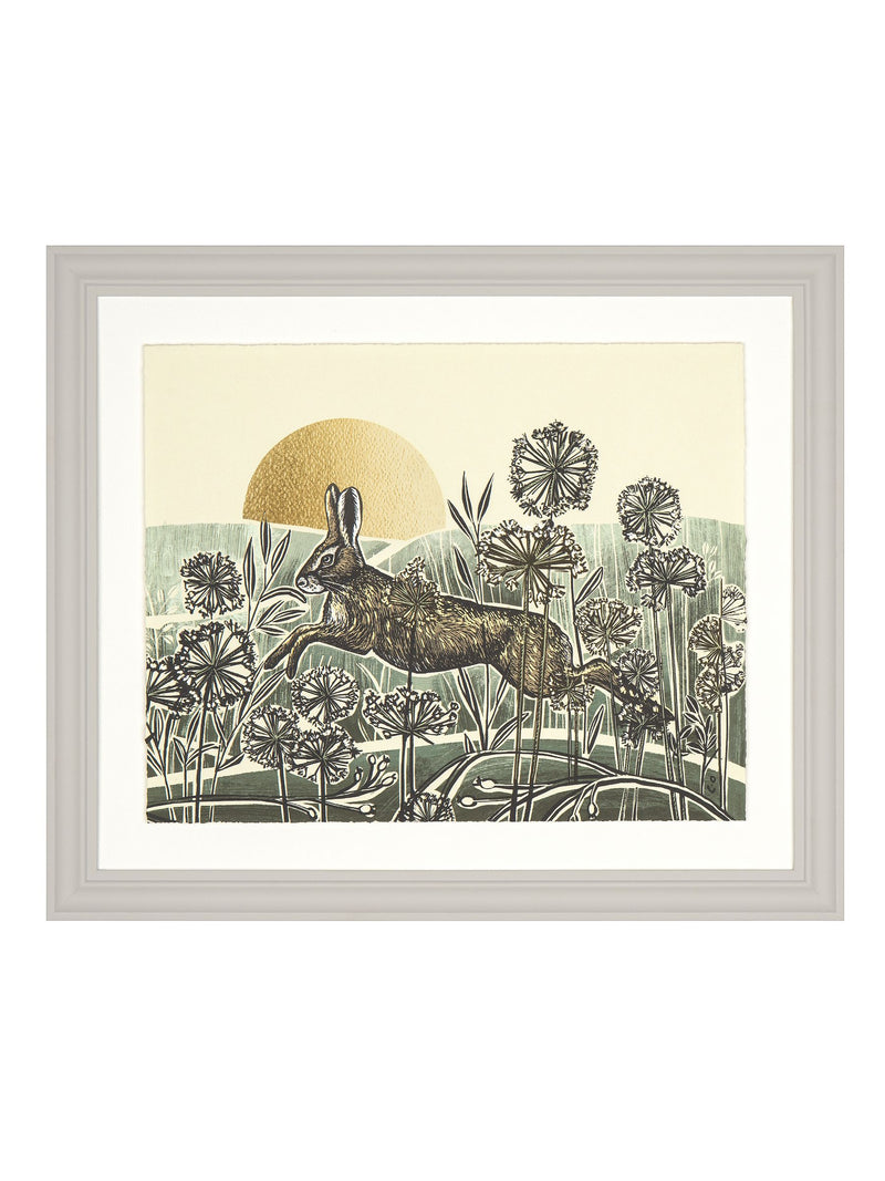 Art Marketing Green Light of Day wall art with hares, UK version