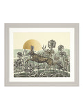 Art Marketing Green Light of Day wall art with hares, UK version