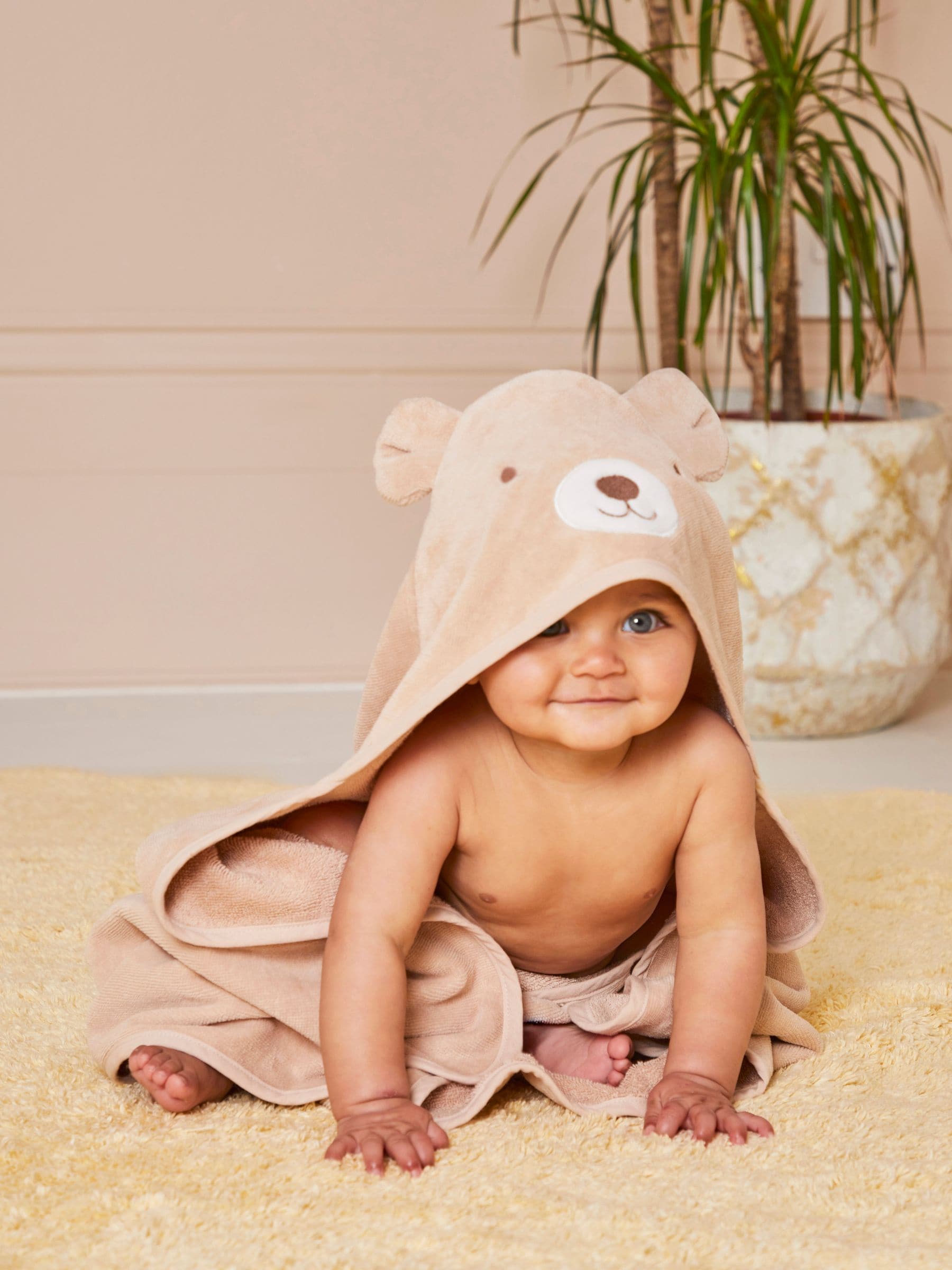 JoJo Maman Bébé Green Dino Character Hooded Towel 75 x 75cm