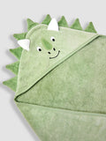 JoJo Maman Bébé green dino character hooded towel 75x75cm (British brand)