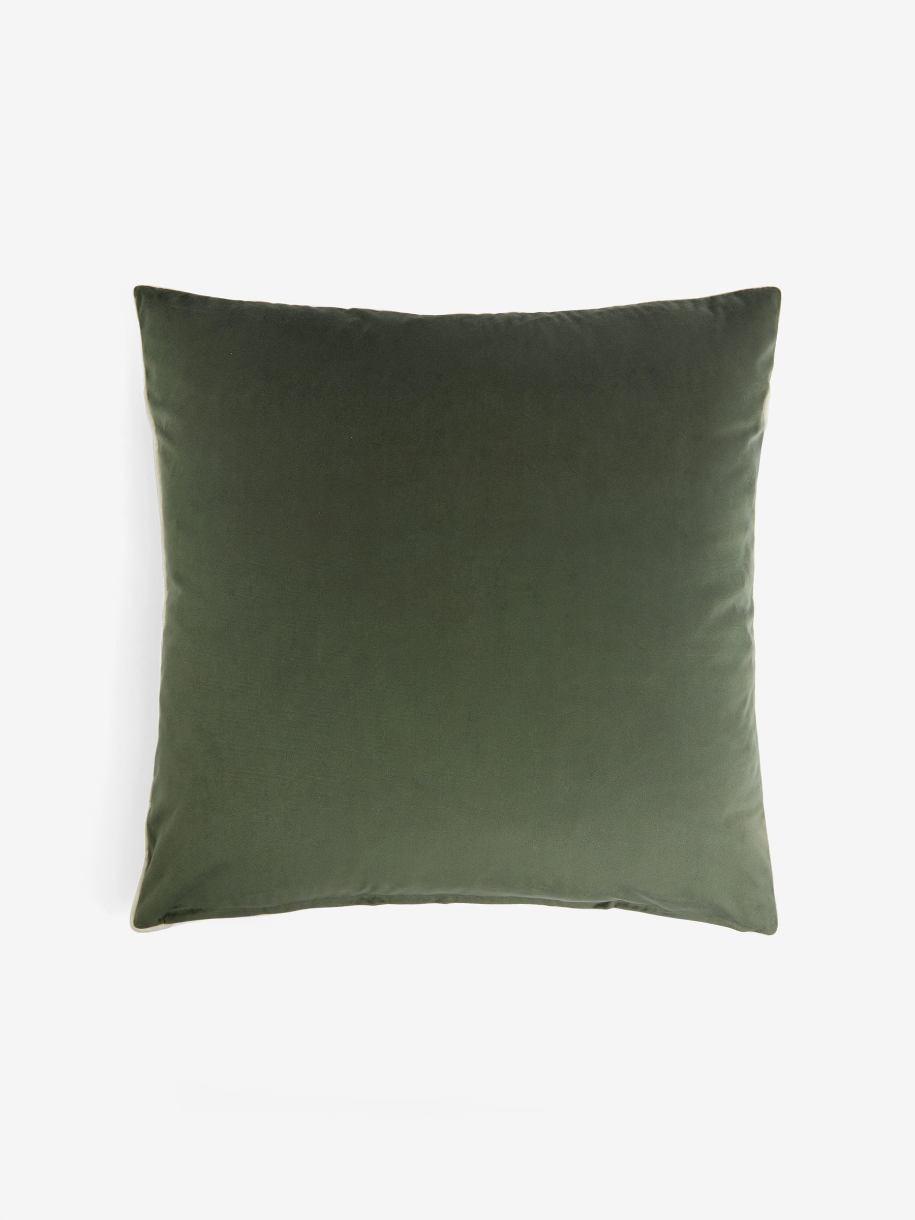 Cushion dark green matte velvet contrast pipe 50x50cm, imported from the UK