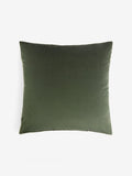 Cushion dark green matte velvet contrast pipe 50x50cm, imported from the UK