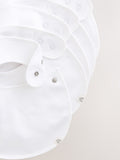White cotton baby bibs 5 pack - British product