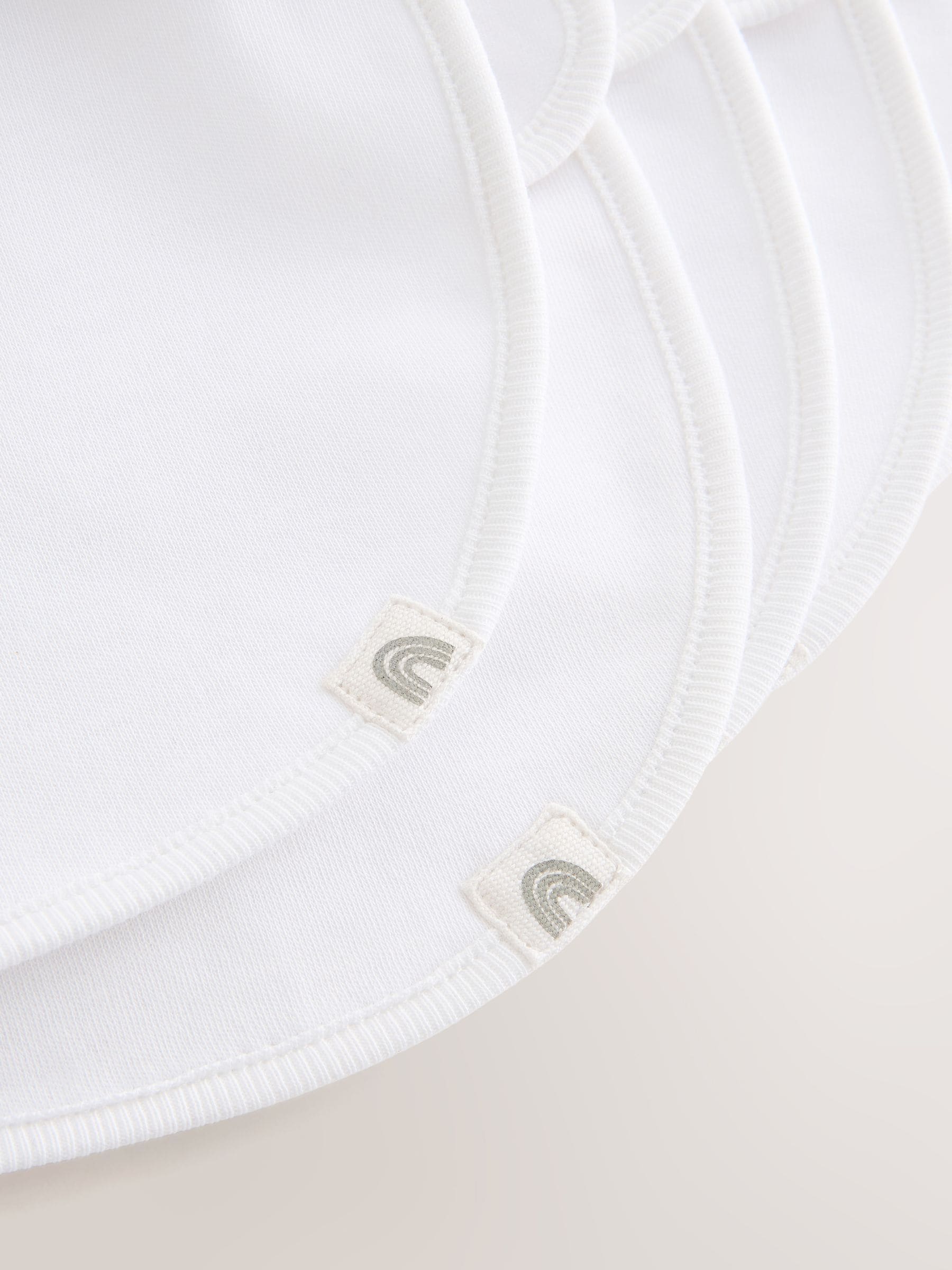 White cotton baby bibs 5 pack - British product
