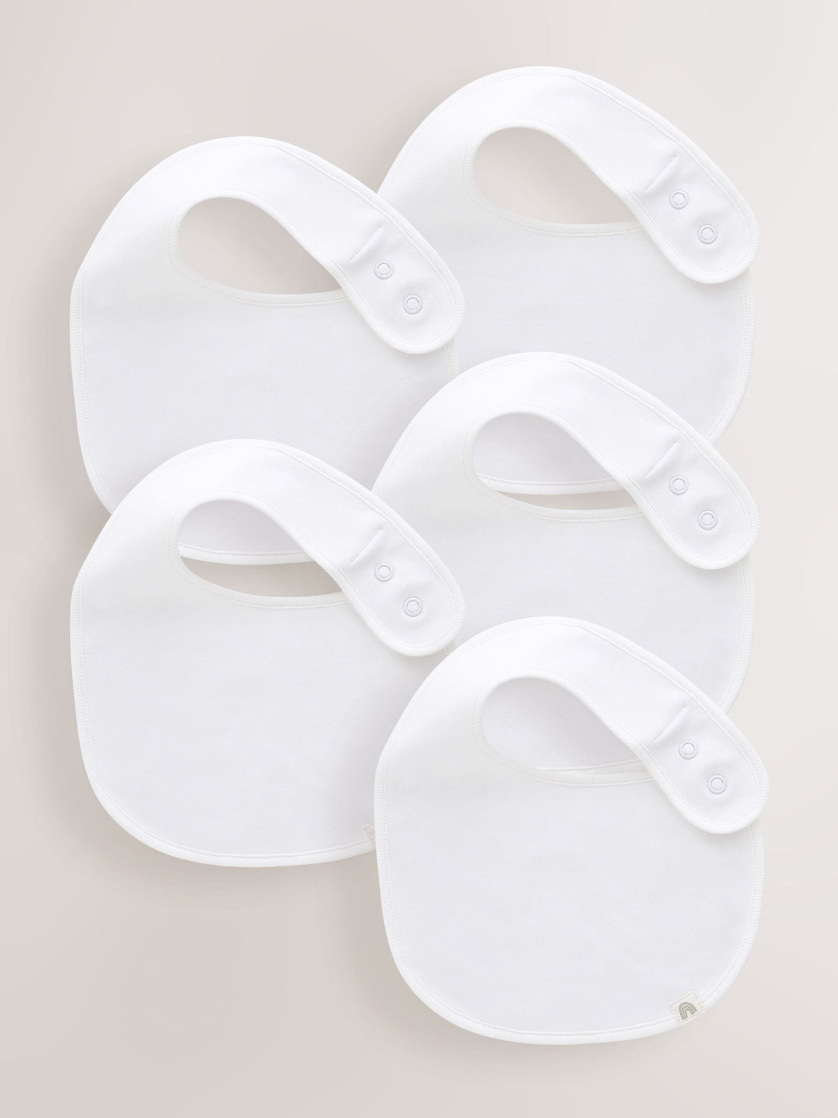 White cotton baby bibs 5 pack - British product