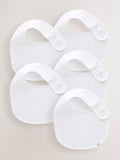 White cotton baby bibs 5 pack - British product