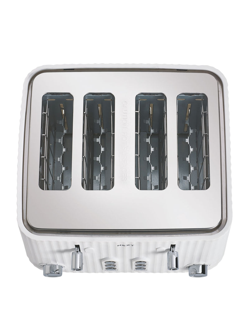 White Sleek 4 Slice Toaster (British brand)