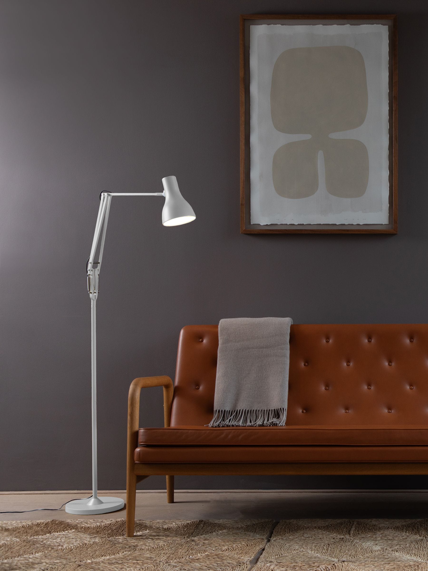 Anglepoise Type 75 white floor lamp, imported from the UK
