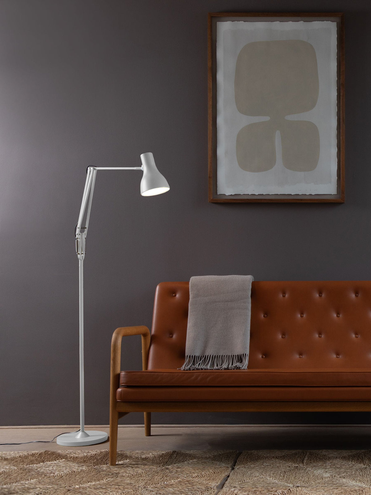 Anglepoise Type 75 white floor lamp, imported from the UK