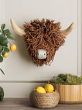 Voyage Maison Highland Cow willow wooden sculpture 30x47x20cm (British brand)