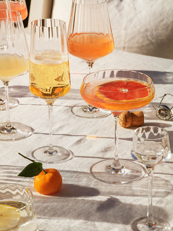 Georg Jensen Bernadotte Set of 6 Champagne Flute Glasses 27CL