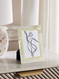 Blue Navy Marble Glass Photo Frame