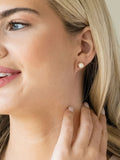 Ivory & Co silver plated Cairo pearl stud earrings 0.7cm, UK version