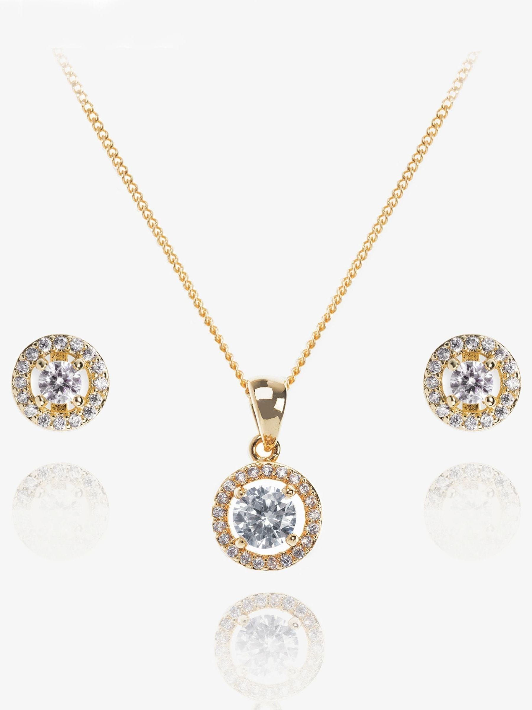 Ivory & Co rose gold pendant and earrings set, UK version