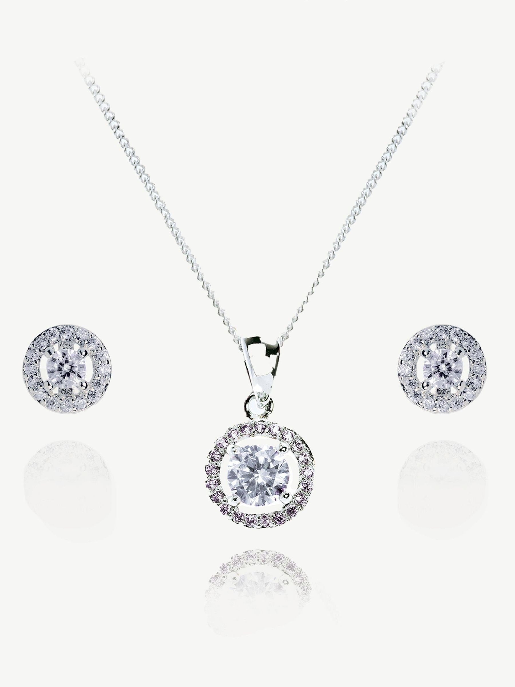 Ivory & Co Rose Gold Balmoral Crystal Dainty Pendant and Earrings Set