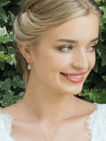 Ivory & Co rose gold and crystal teardrop pendant and earring set, UK version